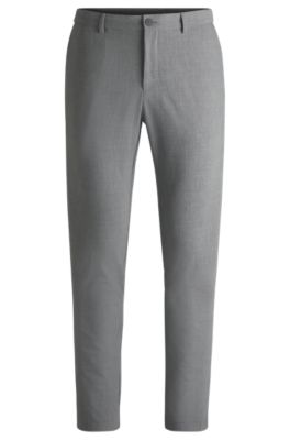 Slim-fit trousers in performance-stretch fabric, Grey