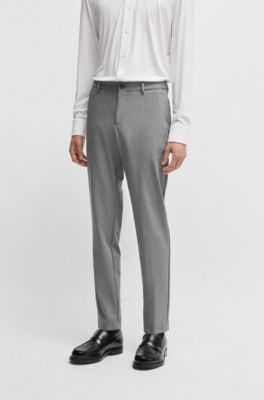 Slim-fit trousers in performance-stretch fabric, Grey