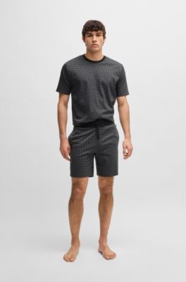 Shorts de pijama de algod&oacute;n el&aacute;stico con cord&oacute;n en la cintura y detalle de la estampado, Fantas&iacute;a