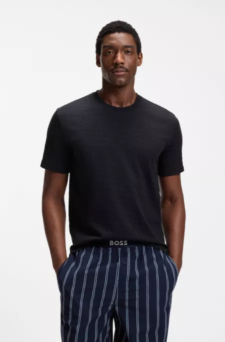 Pajama T-shirt in cotton with printed branding