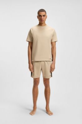 Cotton-terry T-shirt with contrast side panels