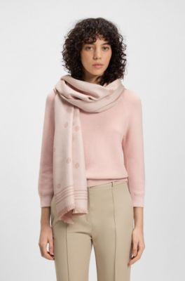 &Eacute;charpe en jacquard &agrave; monogrammes Double&nbsp;B, Rose clair