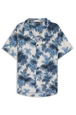 Regular-fit shirt with all-over print, Light Blue