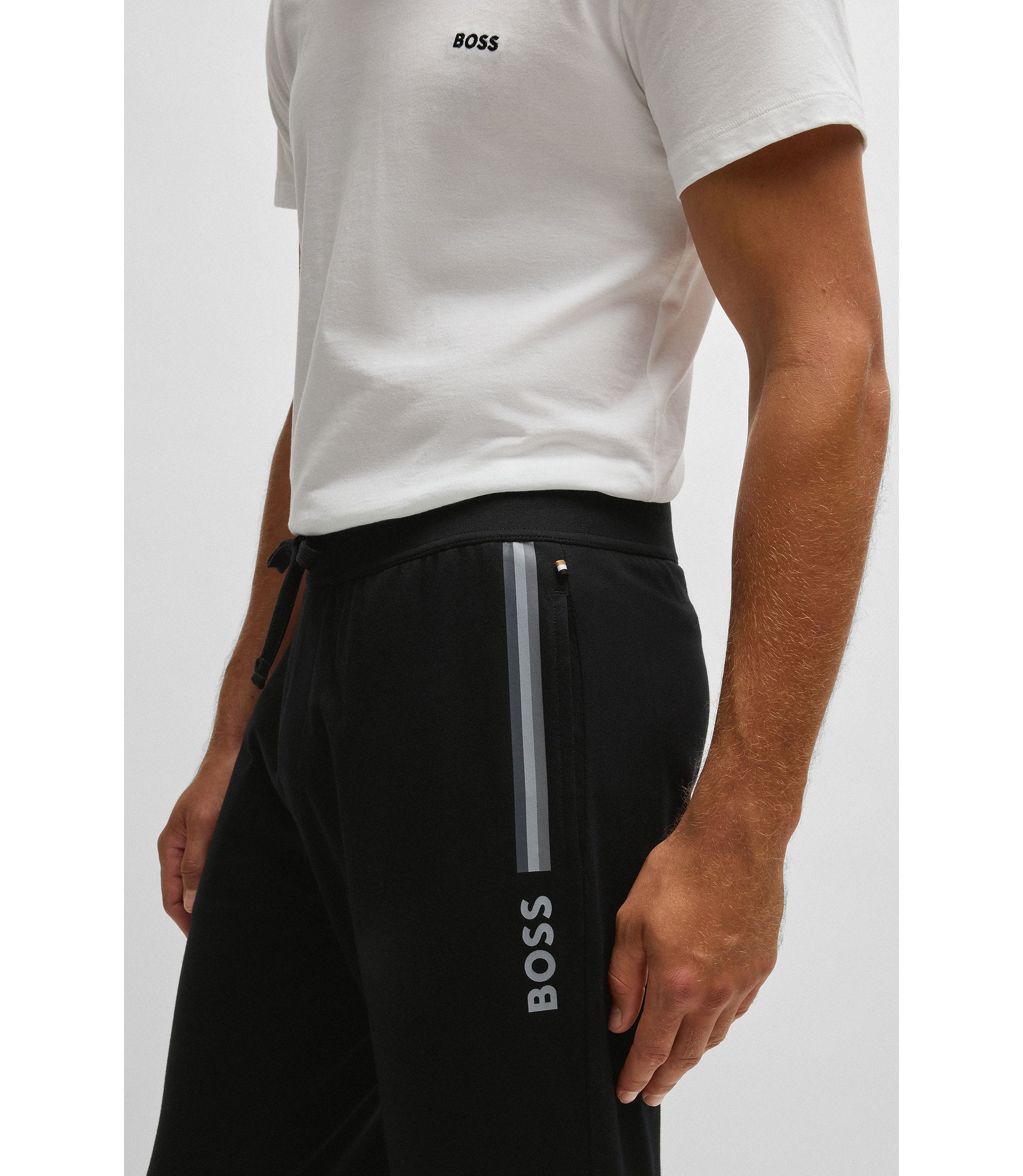 BOSS - Drawcord tracksuit bottoms in cotton terry with logo BOSS - Drawcord tracksuit bottoms in cotton terry with logo