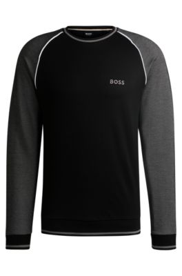HUGO BOSS パーカー　L(USサイズ) BOSS - Logo-patch zip-neck sweater in cotton and cashmere