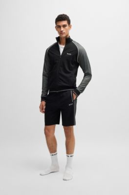 Shorts with contrast piping, Black