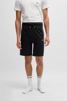 Shorts with contrast piping, Black