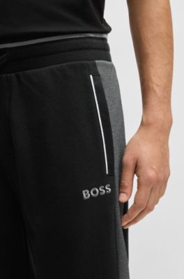 Tracksuit bottoms with contrast piping, Black
