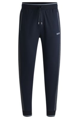 Tracksuit bottoms with contrast piping, Dark Blue