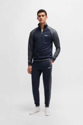 BOSS - Tracksuit bottoms with contrast piping - Dark Blue
