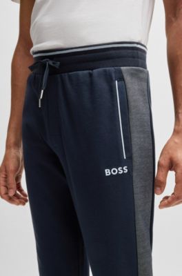Tracksuit bottoms with contrast piping, Dark Blue