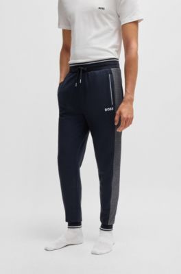 Tracksuit bottoms with contrast piping, Dark Blue