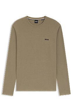 Camiseta de pijama con estructura otomana y logo bordado