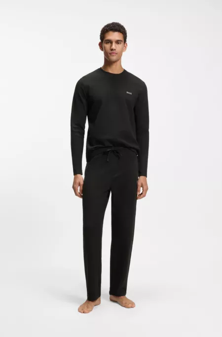 Embroidered-logo pyjama bottoms in a cotton blend