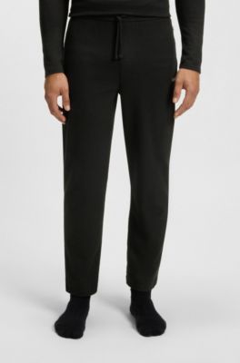 Pantalones de pijama de algod&oacute;n con logo bordado, Negro