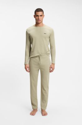 Pantalones de pijama de algod&oacute;n con logo bordado, Cal