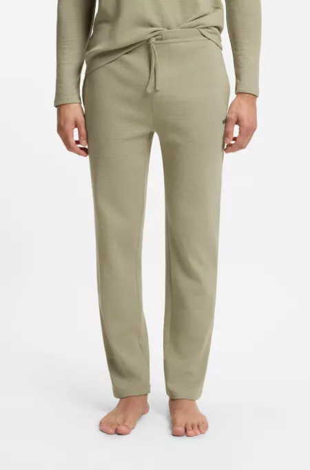 Embroidered-logo pyjama bottoms in a cotton blend