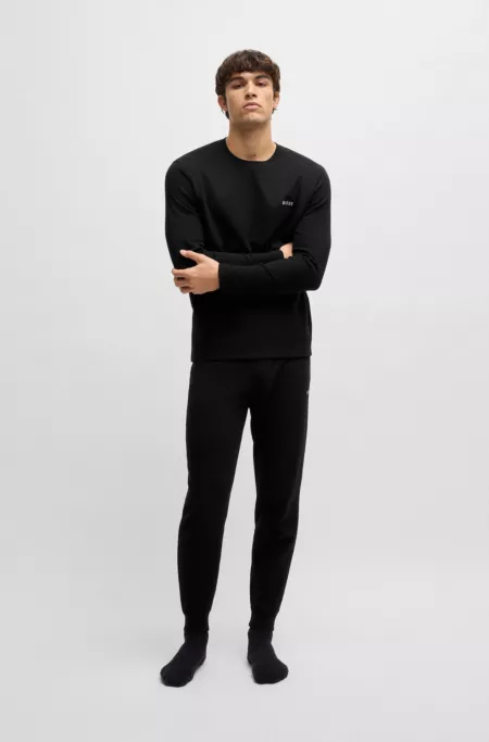 Waffle-structure pyjama bottoms in a cotton blend