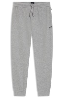 Pantalones de pijama de algod&oacute;n con estructura de rejilla, Gris