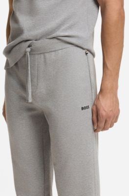 Waffle-structure pyjama bottoms in a cotton blend, Grey