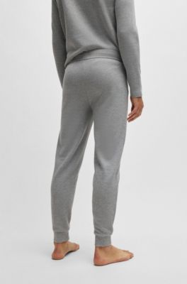 Waffle-structure pyjama bottoms in a cotton blend, Grey