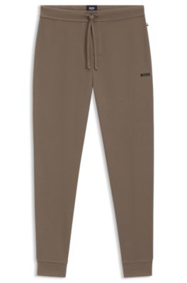 Waffle-structure pyjama bottoms in a cotton blend, Brown