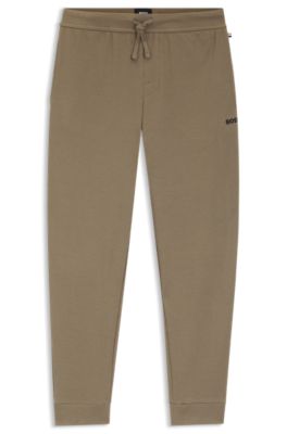 Pantalones de pijama de punto con estructura de rejilla, Marr&oacute;n claro