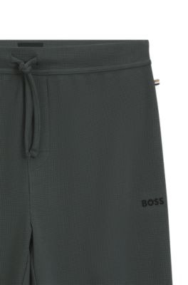 Pantalones de pijama de algod&oacute;n con estructura de rejilla, Cal