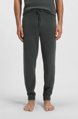 Waffle-structure pyjama bottoms in a cotton blend, Light Green