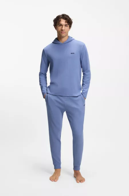 Waffle-structure pyjama bottoms in a cotton blend