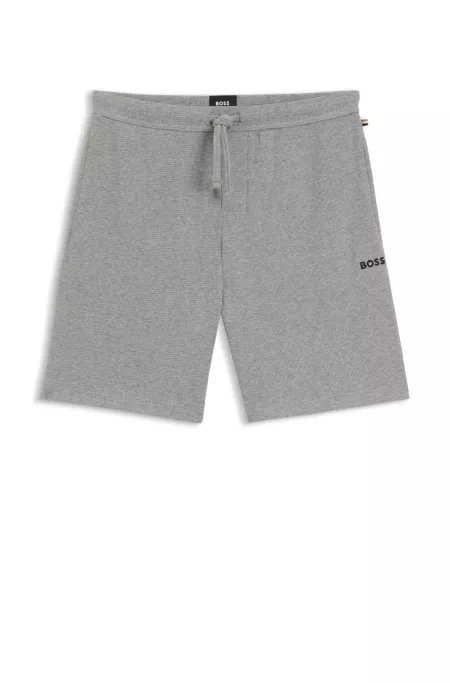 Cotton-blend pajama shorts with embroidered logo
