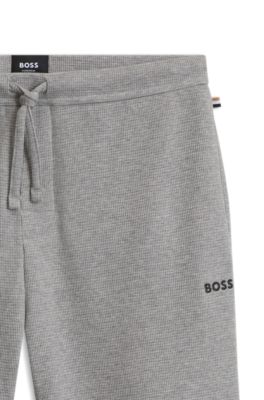 Shorts de pijama con estructura de rejilla, Gris