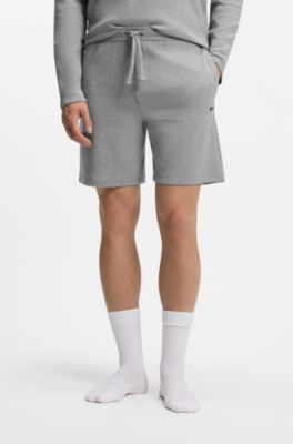 Shorts de pijama en algod&oacute;n con logo bordado, Gris