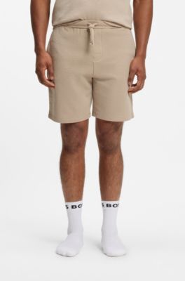 Shorts de pijama con estructura de rejilla, Beige claro