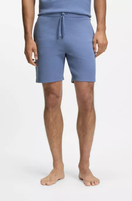 Cotton-blend pajama shorts with embroidered logo