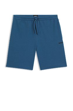 Cotton-blend pajama shorts with embroidered logo
