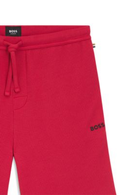Shorts de pijama en algod&oacute;n con logo bordado, Rojo