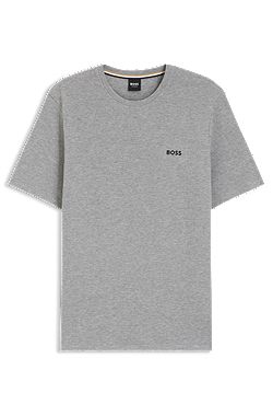 Cotton-blend pajama T-shirt with embroidered logo
