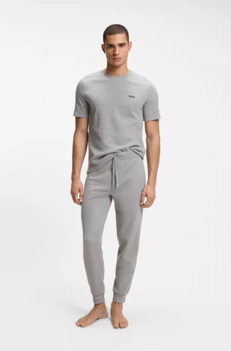 Cotton-blend pajama T-shirt with embroidered logo