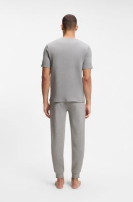 Camiseta de pijama en algod&oacute;n con logo bordado, Gris