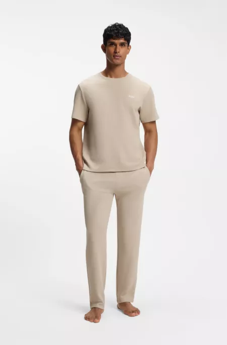 Cotton-blend pajama T-shirt with embroidered logo