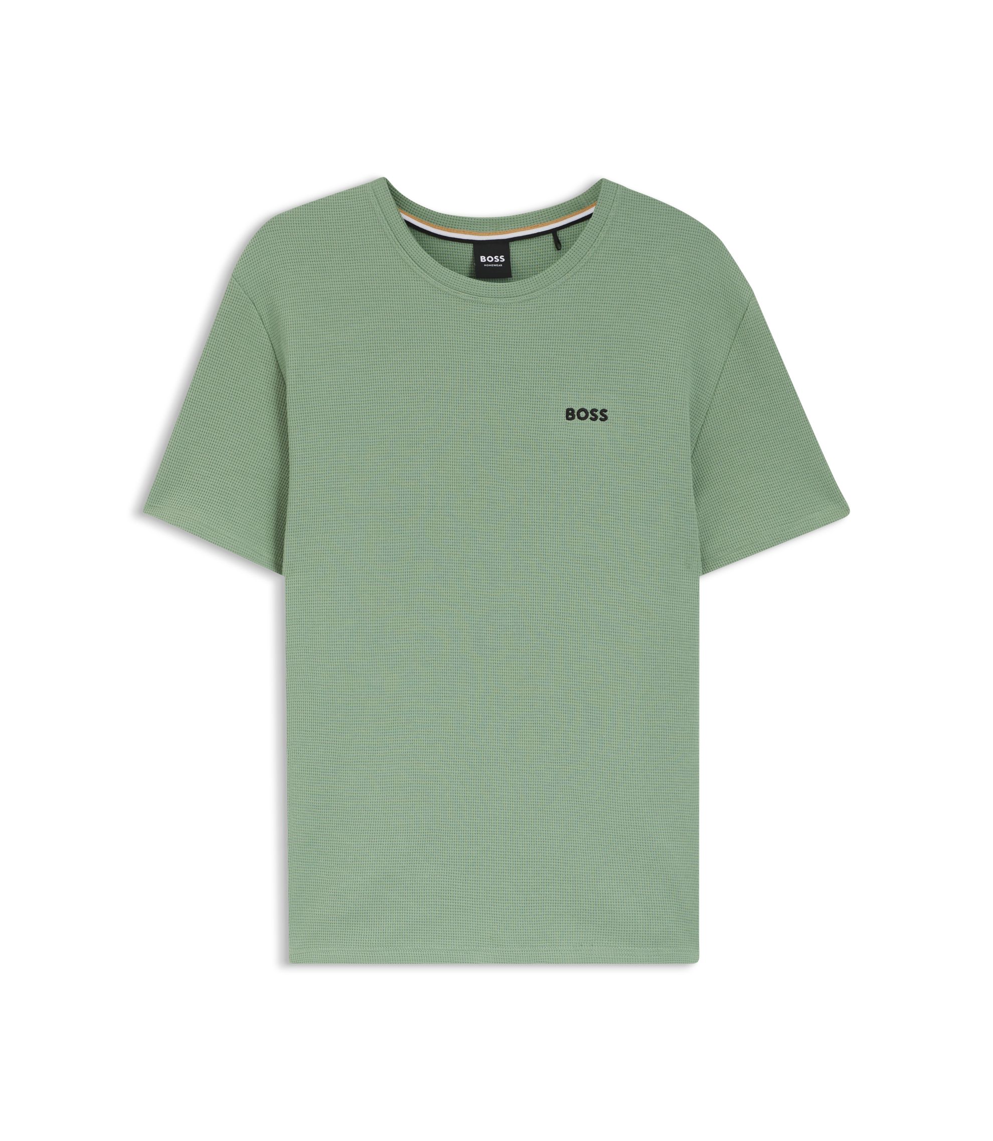 BOSS - Cotton-blend pajama T-shirt with embroidered logo - Light Green