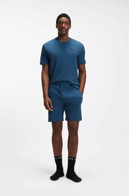 Cotton-blend pajama T-shirt with embroidered logo