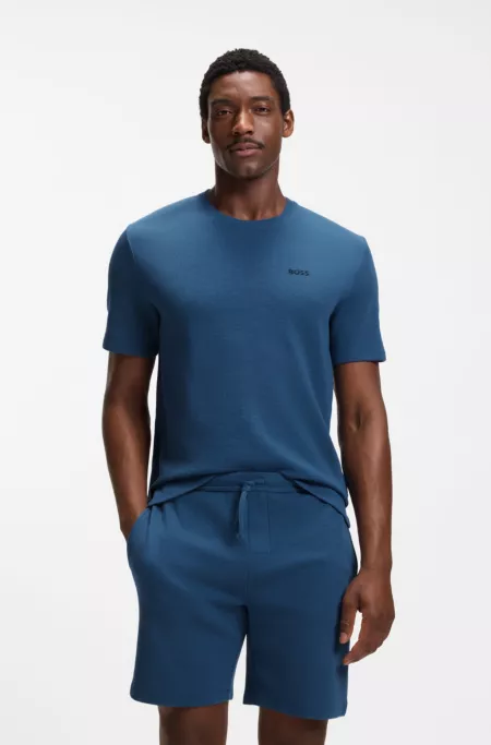 Cotton-blend pajama T-shirt with embroidered logo