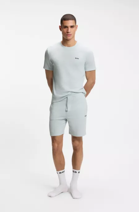 Cotton-blend pajama T-shirt with embroidered logo