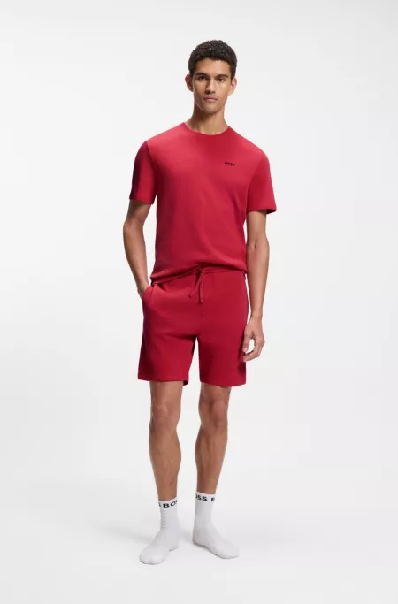 Cotton-blend pajama T-shirt with embroidered logo