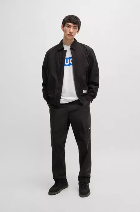 Tapered-fit tracksuit bottoms in ripstop cotton