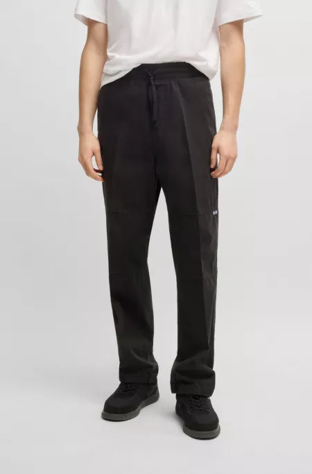 Tapered-fit tracksuit bottoms in ripstop cotton