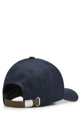 Porsche x BOSS cotton-twill cap with collaborative branding, Dark Blue