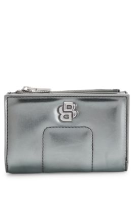 Hugo Boss Wallet With Double B Monogram In Silver